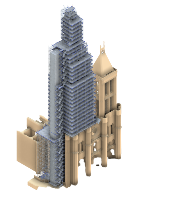 Chantier Basilique Saint-Denis Entrepose Echafaudages